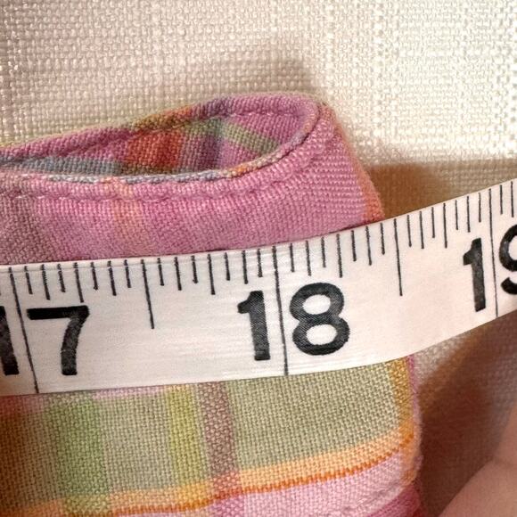 Vtg LL Bean Capri Pant Womens 16 Plaid Cotton Picnic Camping Summer Coastal Pink - Picture 9 of 9